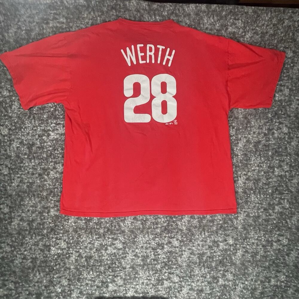 Jason Werth Philadelphia Phillies T-Shirt Men’s 2XL Red Majestic Official MLB